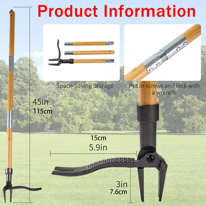 eed Puller Tool, Stand Up Heavy Duty Root Removal Tool with 4-Claw Head & Long Handle