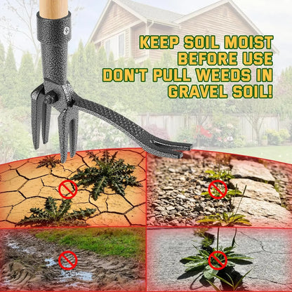 eed Puller Tool, Stand Up Heavy Duty Root Removal Tool with 4-Claw Head & Long Handle