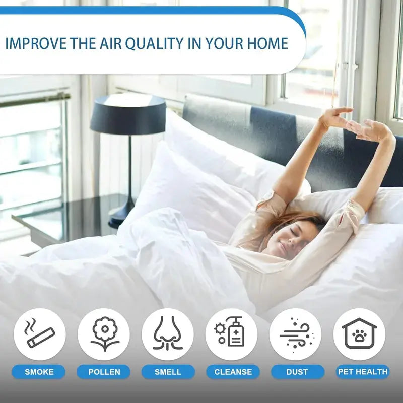 Air Purifier- Water Air Revitalizer, Air Washer, Air Freshener, Room Aromatizer, Aroma and Essential Oil Diffuser with 7 Color adjustable LED Lights- For Smoke and Pets