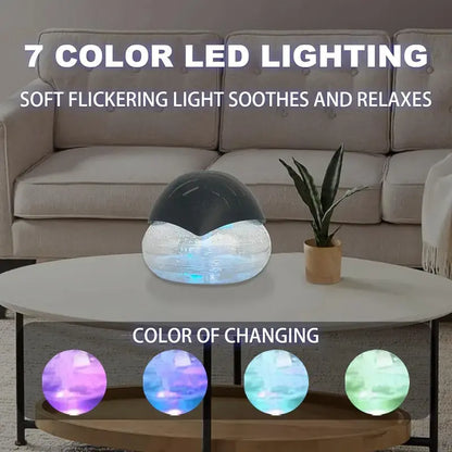Air Purifier- Water Air Revitalizer, Air Washer, Air Freshener, Room Aromatizer, Aroma and Essential Oil Diffuser with 7 Color adjustable LED Lights- For Smoke and Pets