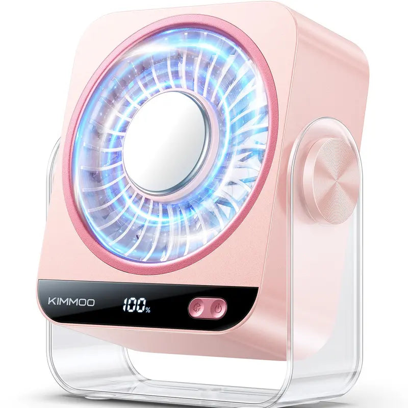 Rechargeable Desk Fan with 199 Speed Settings, Digital Display & 270° Adjustable Airflow