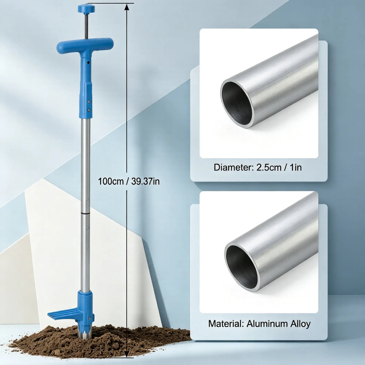 Stand Up Weed Puller Tool with Long Handle, 3-Claw Weed Remover for Lawn & Garden, Easy Root Removal, No Bending Required, Gardening Tool