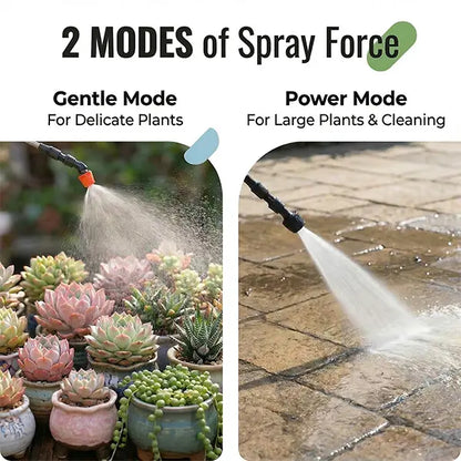 2 Gallon Rechargeable Garden Sprayer with 2 Speed Settings, 4 Nozzles & Telescopic Wand