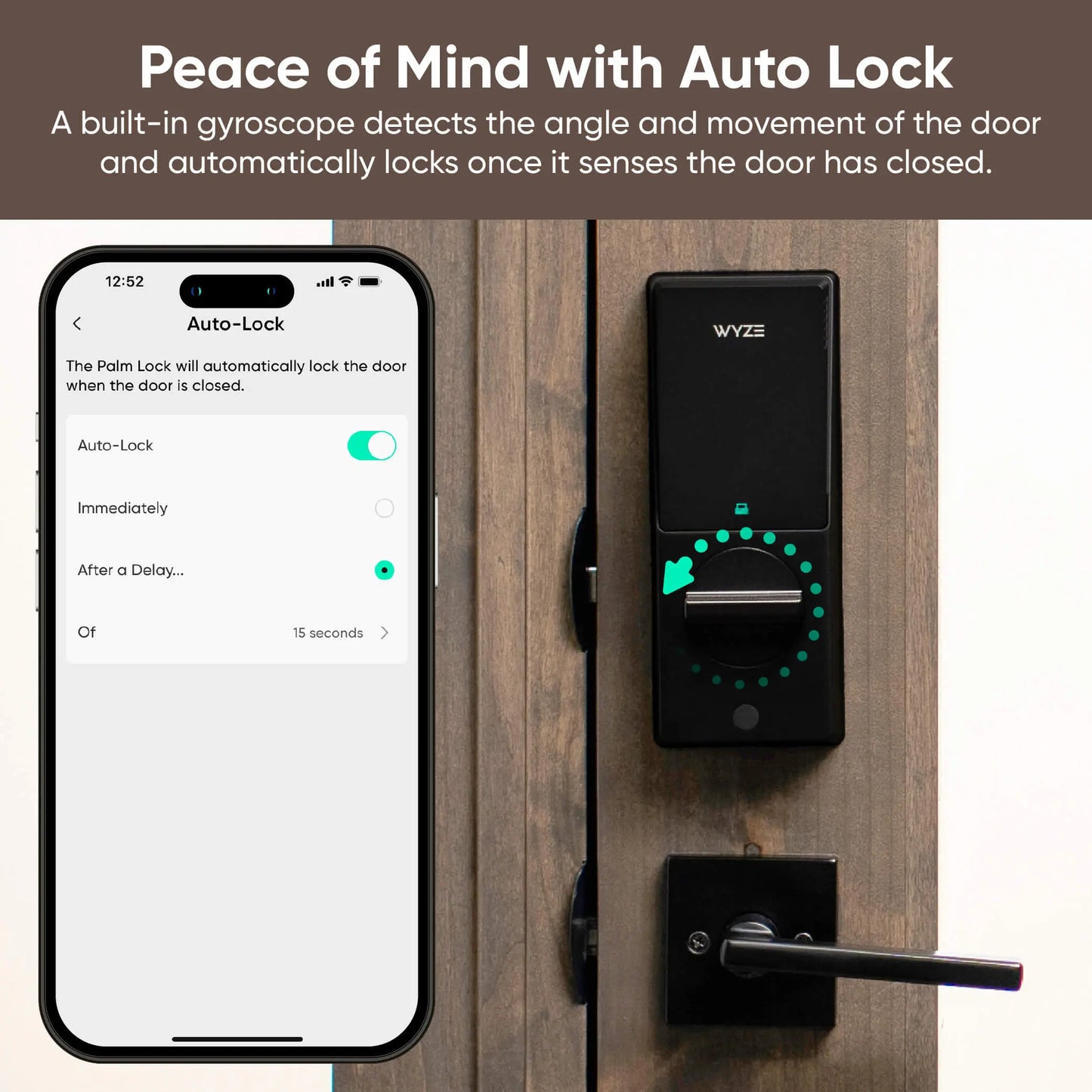 Smart Palm Recognition Door Lock with WiFi, Keyless Entry, Auto Lock & Weatherproof Design