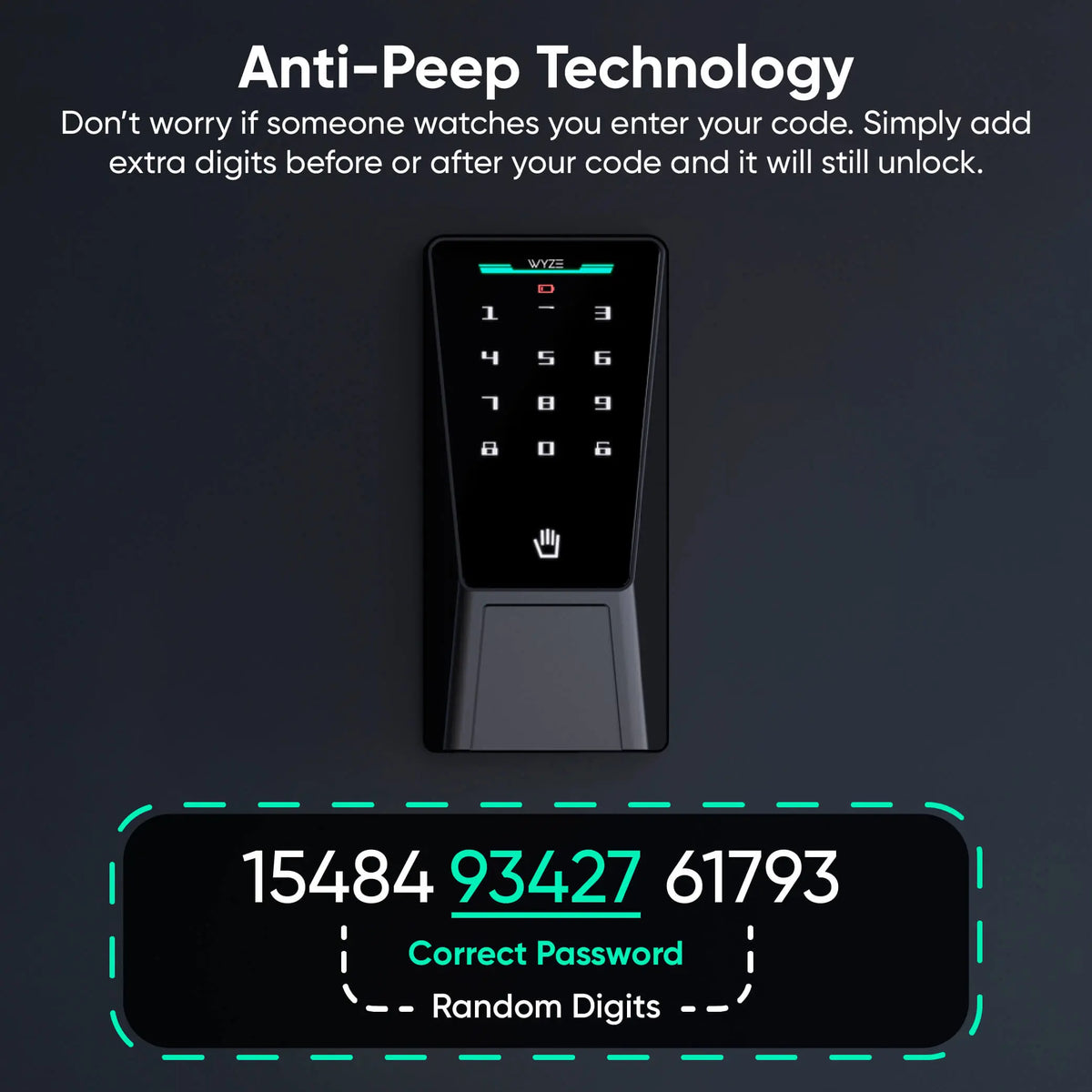 Smart Palm Recognition Door Lock with WiFi, Keyless Entry, Auto Lock & Weatherproof Design