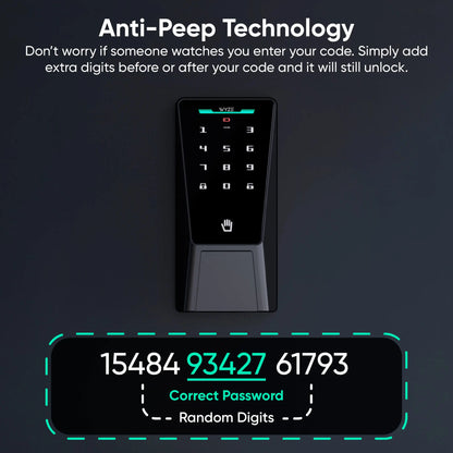 Smart Palm Recognition Door Lock with WiFi, Keyless Entry, Auto Lock & Weatherproof Design