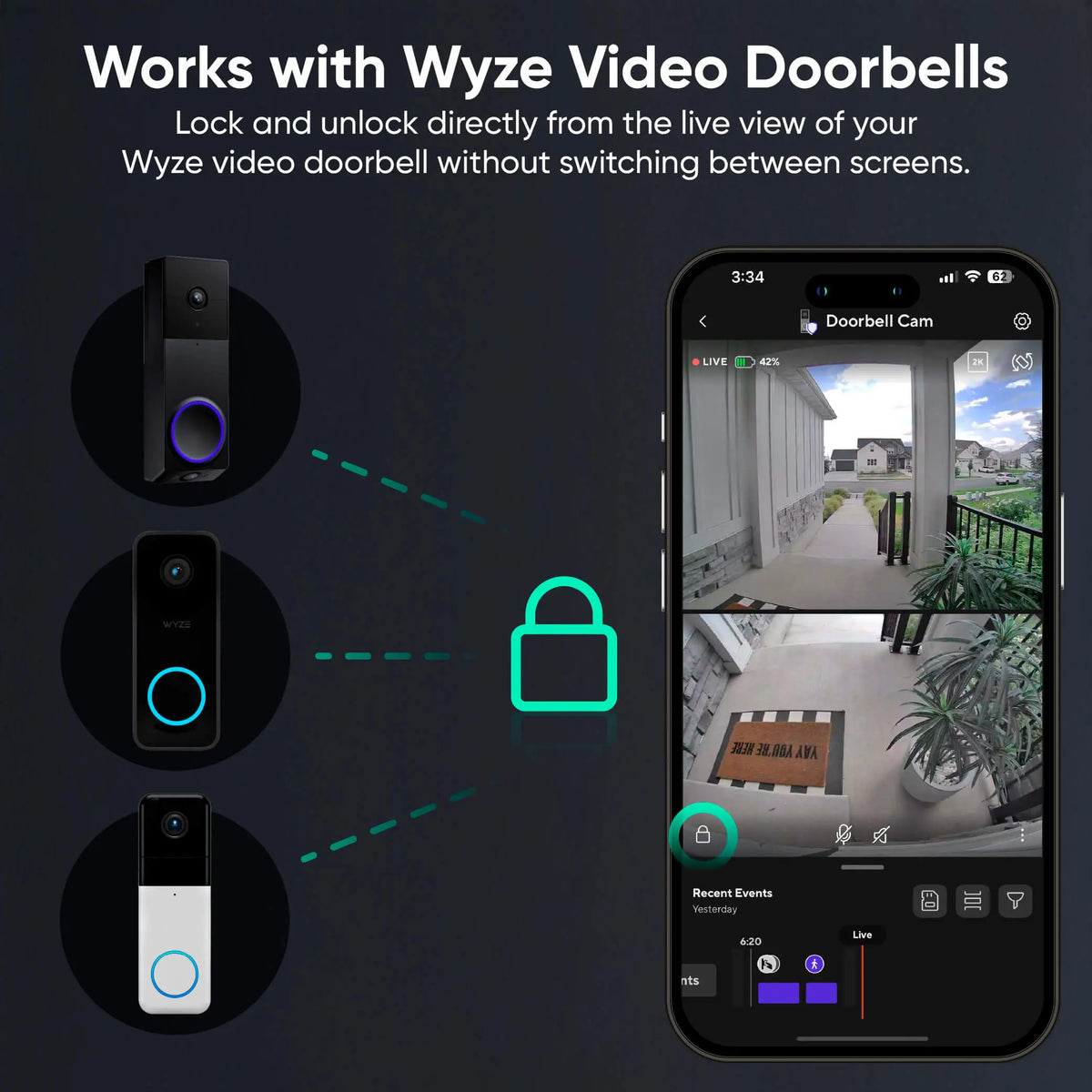 Smart Palm Recognition Door Lock with WiFi, Keyless Entry, Auto Lock & Weatherproof Design