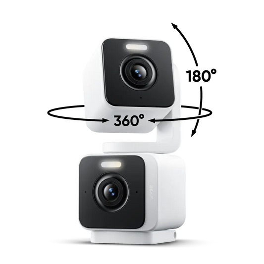2K Dual Security Camera with 360° Pan Tilt Zoom, Motion Tracking, Night Vision & Two Way Audio