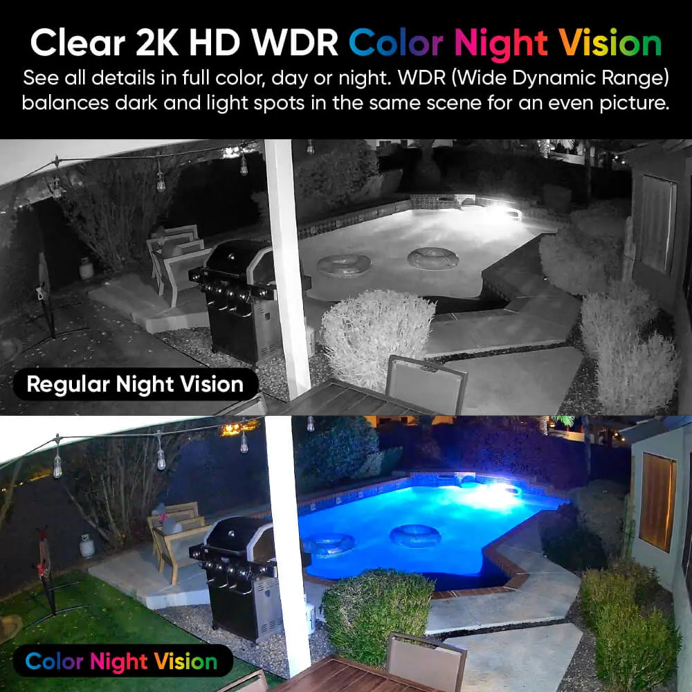 2K Dual Security Camera with 360° Pan Tilt Zoom, Motion Tracking, Night Vision & Two Way Audio