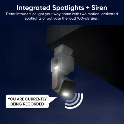 2K Dual Security Camera with 360° Pan Tilt Zoom, Motion Tracking, Night Vision & Two Way Audio